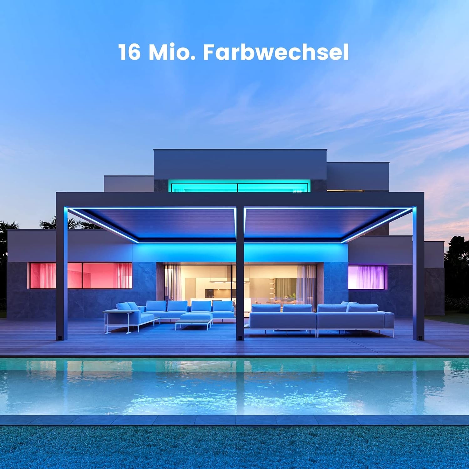 VKH LED Strip 10M, LED Streifen Bluetooth RGB LED Band 10M Selbstklebend Mit Fernbedienung Und APP, LED Lichterkette LED Beleuchtung Für Zimmer Party