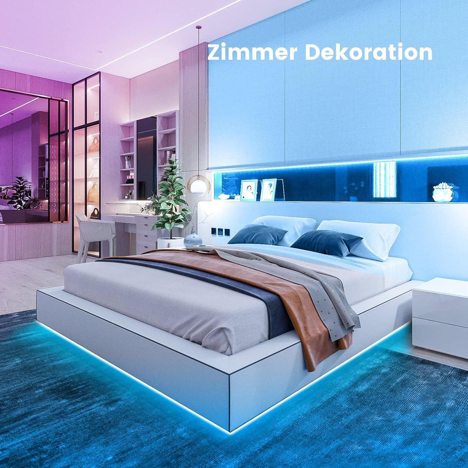 VKH LED Strip 10M, LED Streifen Bluetooth RGB LED Band 10M Selbstklebend Mit Fernbedienung Und APP, LED Lichterkette LED Beleuchtung Für Zimmer Party