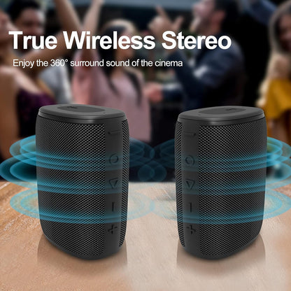 H3 Portable Wireless Speaker - Bluetooth 5.0 with Rich Bass HD Stereo Sound, IPX7 Waterproof, 15H Playtime, USB-C Charge, Shower Speaker, TWS Pairing for Home, Outdoors, Travel